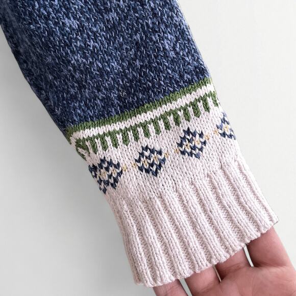 Vintage Cotton Wool Blend Sweater AOP Snowflake Sz S Christmas Mock Neck - Picture 5 of 8